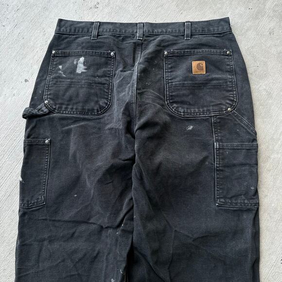 Vintage Y2K Carhartt black double knee work wear carpenter pants - Picture 6 of 8